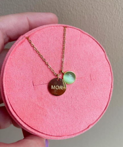 Mini Moon Mor Halskæde -Grøn